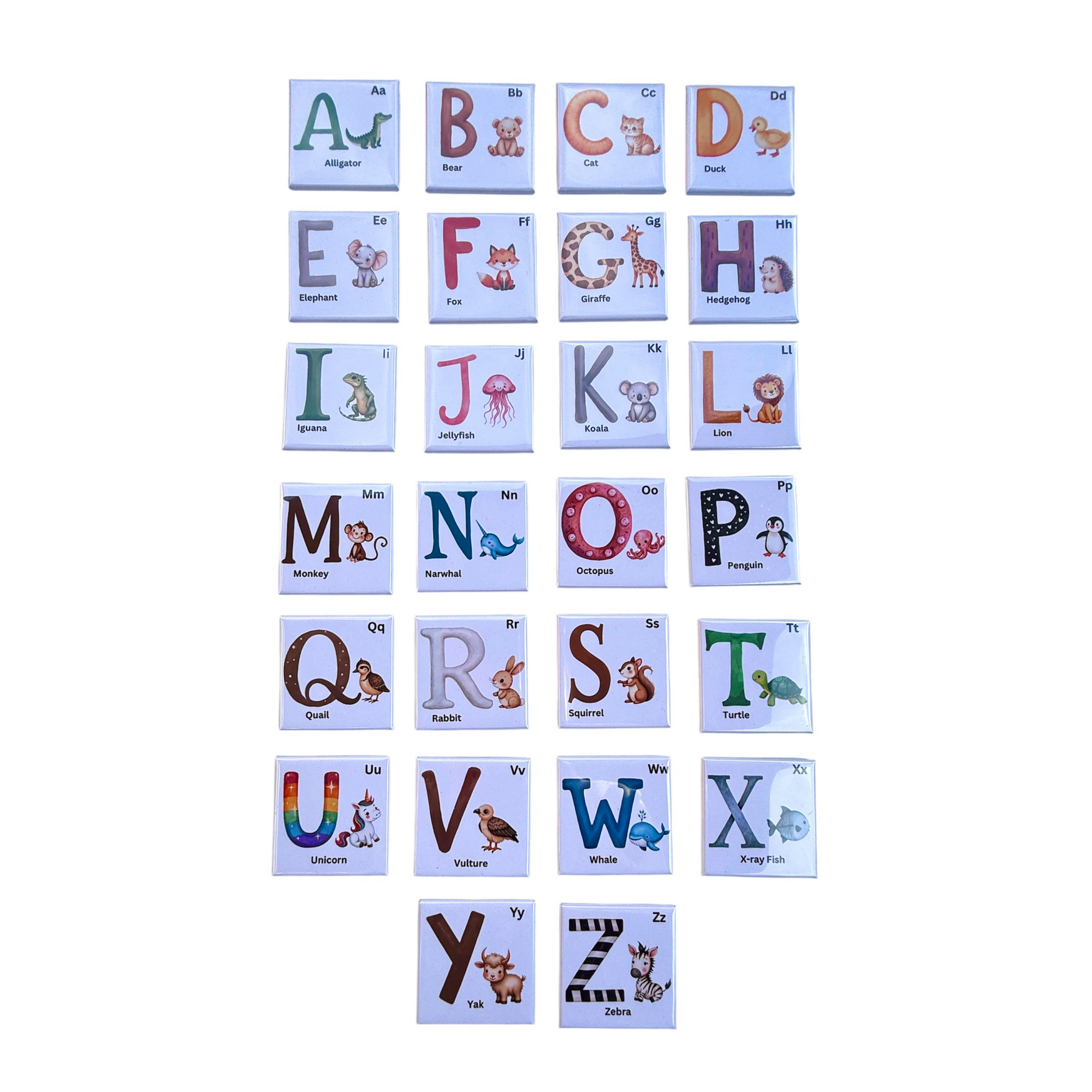 Custom letter magnets for toddlers, ideal for educational play on refrigerators